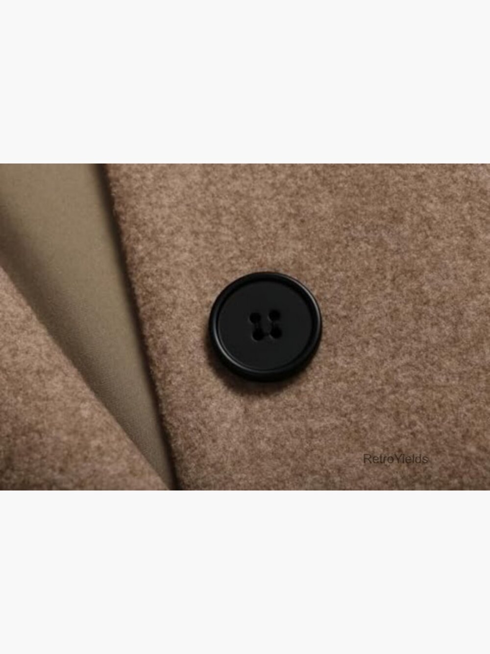 Women Cropped Wool Blend Pea Coat Short Jacket Button Down Long Sleeve - Picture 6 of 7